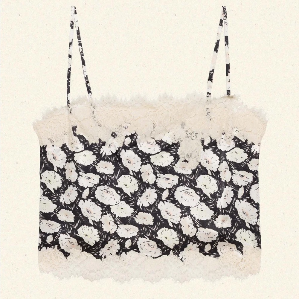 Doen Black and White Floral Camisole